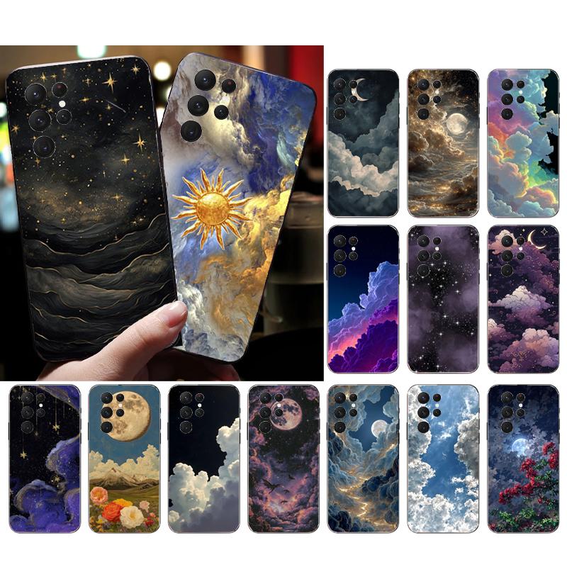 Clound Moon Star Night Phone Case For Samsung Galaxy S25 S24 S23 S22 S21 Ultra S24 S23 S22 S21 S25 Plus S24 S25 FE