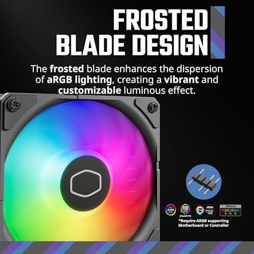 Cooler Master Hyper 212 Spectrum V3 CPU Air Cooler with ARGB Synchronization, 120mm PWM Fan, 4 Copper Direct Heatpipes, 152mm Tall, for AMD Ryzen AM5/