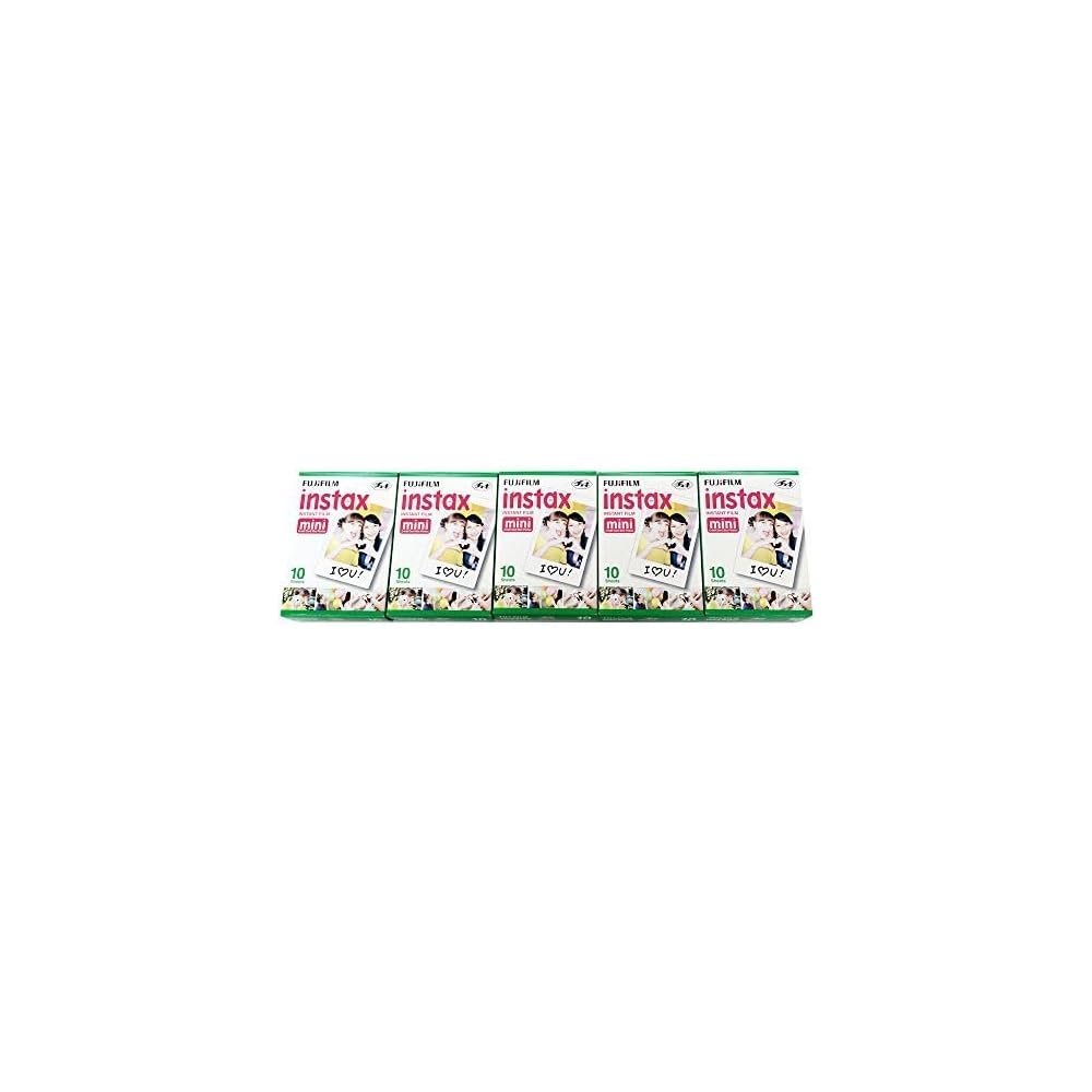 Fujifilm Instax Mini instant film, 10 sheets x 5 packs (50 sheets total).