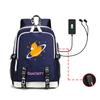 Internet celebrity blogger Quackity backpack male and female anime USB large capacity charging backpack outdoor printed logo