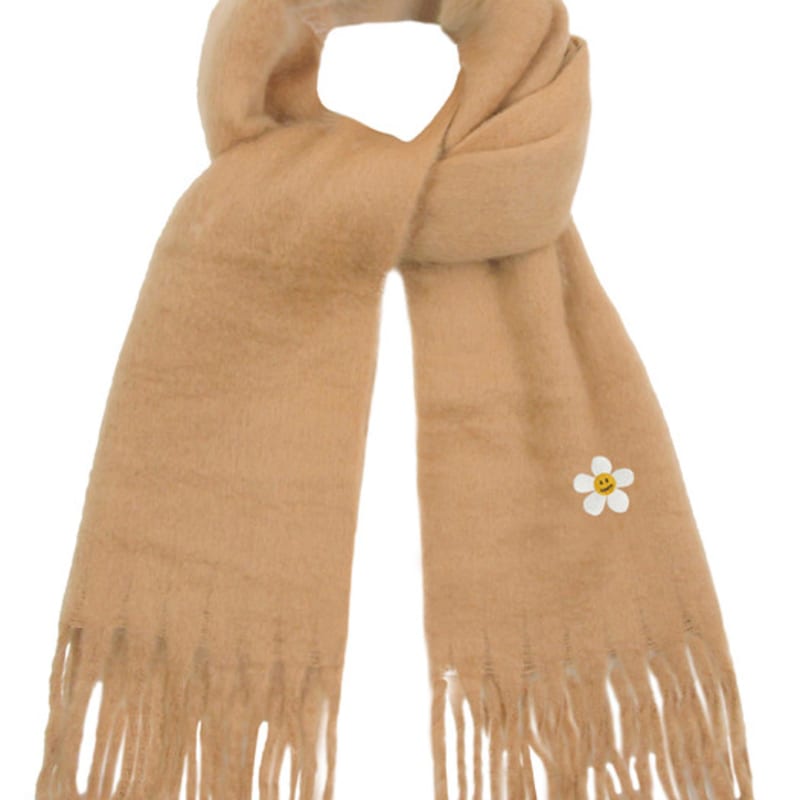 

GRAVER [UNISEX] Flower Dot Embroidered Bold Muffler_Brown BROWN