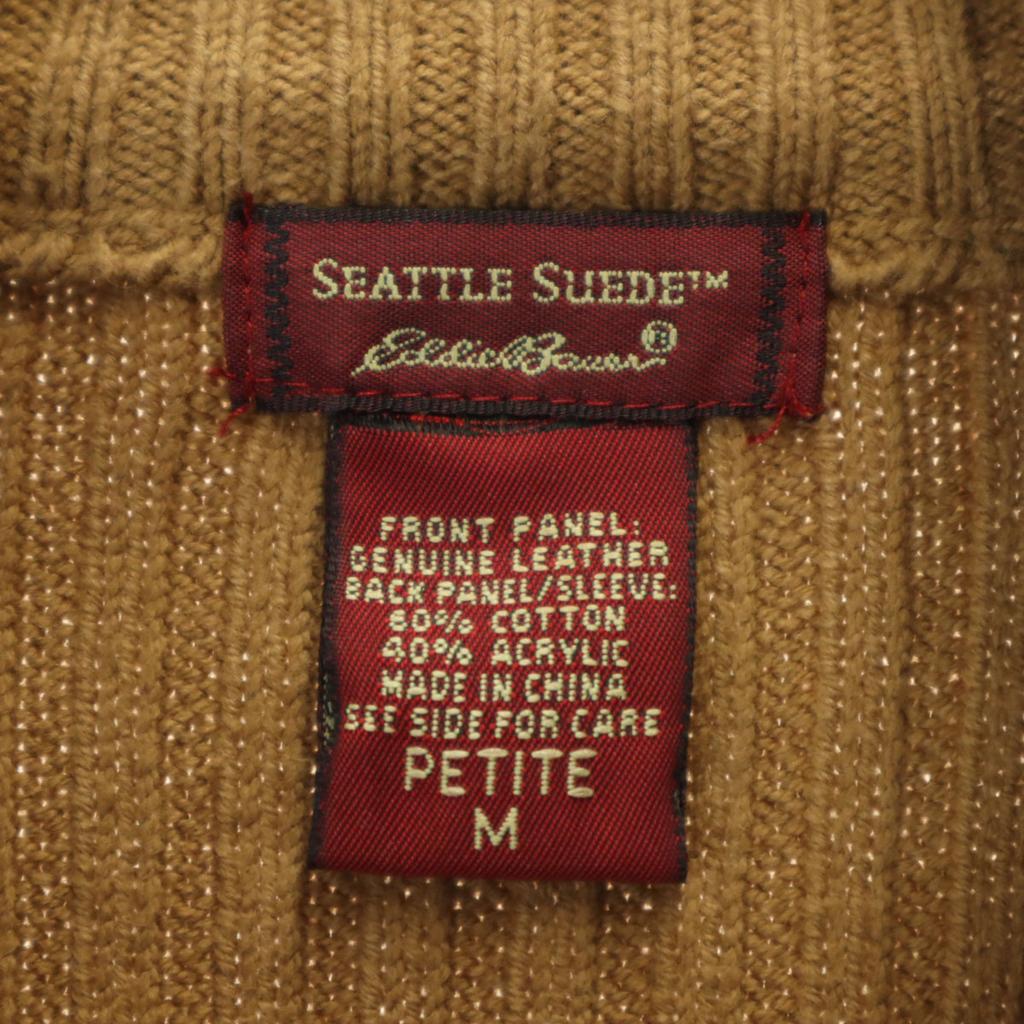 Eddie Bauer suede switching Knit jacket M Camel Outdoors Women Used