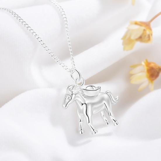 Horse Pendant Necklace Ingot on Horse Pendant Necklace Immediate Wealth Lucky Horse Necklace Birthday Gift for Women Men