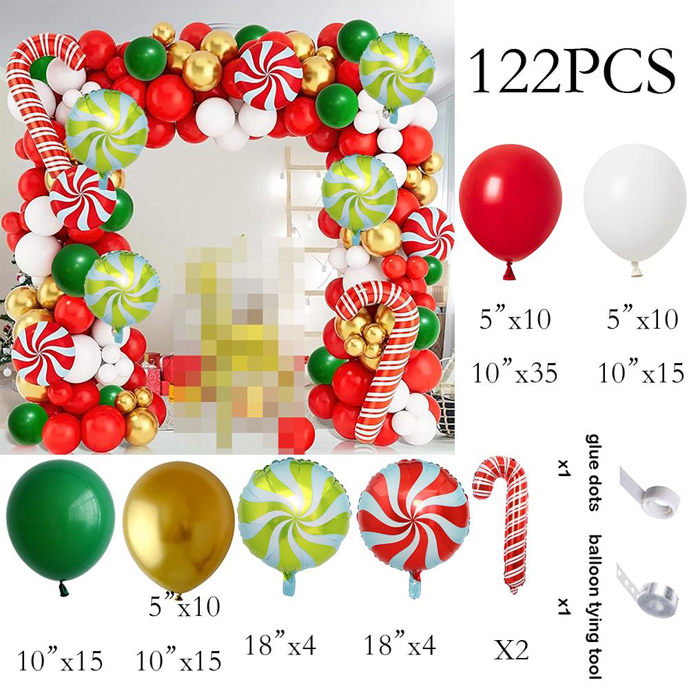 

Christmas Candy Cane Balloon Garland Green Red White Balloon Arch Kit Christmas Birthday Party Baby Shower Wedding Decoration As Picture