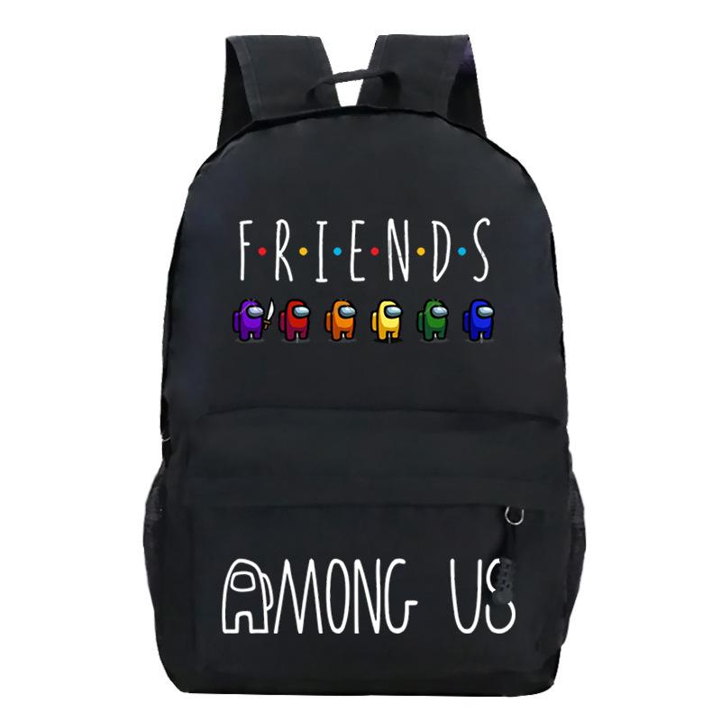 Among Us Game Merchandise Cartoon Print Student Bag + Oblique Span Bag + Shoulder Bag Combination
