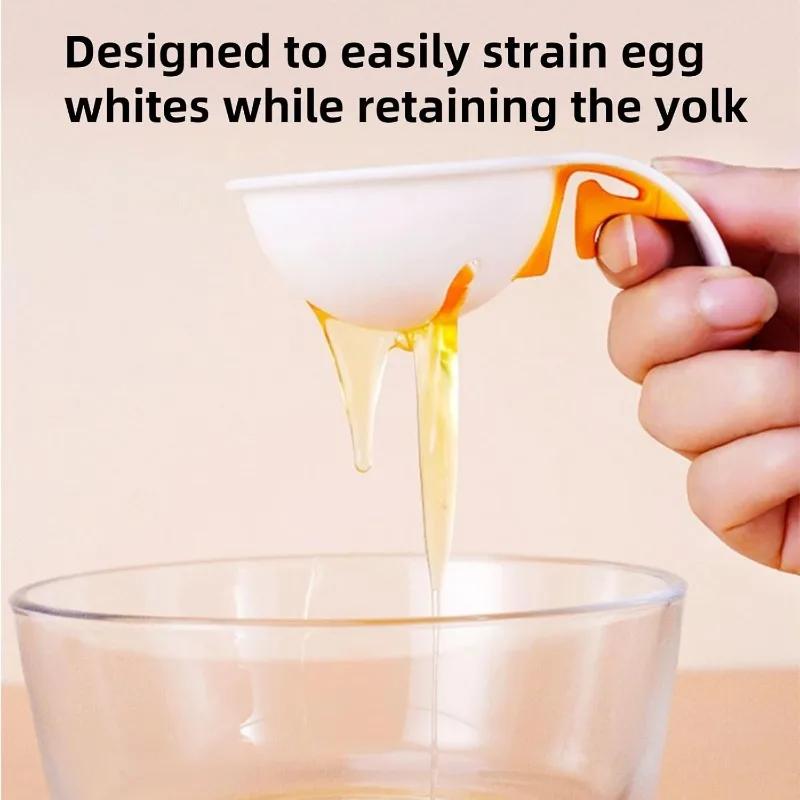 1/2pcs Egg Separator Egg Yolk Separator with Bowl Clip Egg White and Yolk Separation Kitchen Tools Hollow Design Easy Clean