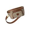 Gucci GG Supreme Double G Logo Zipper Closure Adjustable Shoulder Strap Canvas Waist Bag Large Size Men's Brown/beige