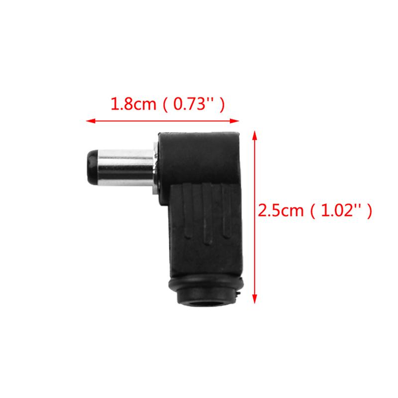 2 Stück DC-Stromanschluss-Adapter 90-Grad-Winkel 5,5 x 2,1 mm / 2,5 mm Stecker auf Buchse Kupplungskonverter