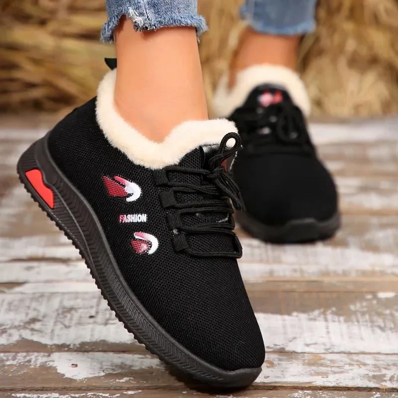 2024 Mode Damen Schuhe Mesh Damen Vulkanisierte Schuhe Warme Damen Sneaker Niedriger Absatz Schnürung Mischfarben Damen Freizeitschuhe