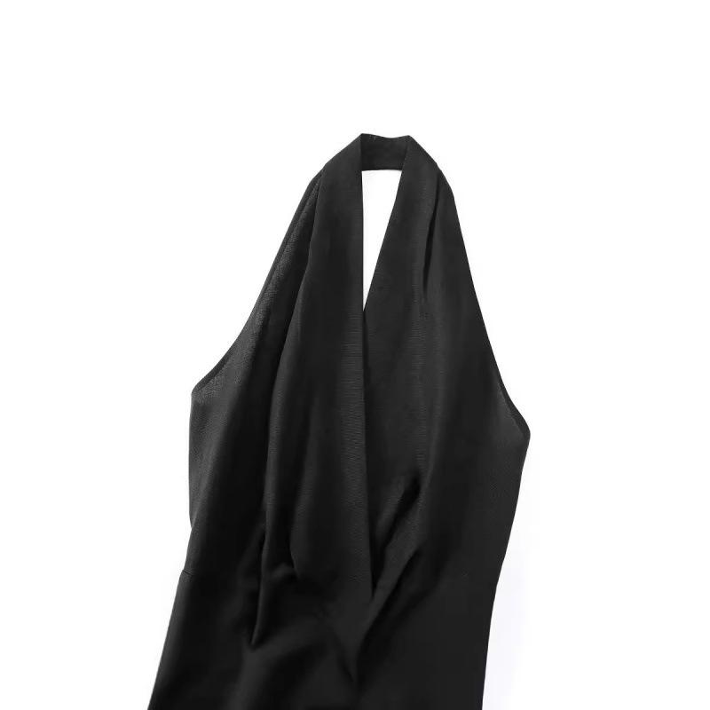 Elegant Halter Neck Midi Dress – European & American Style