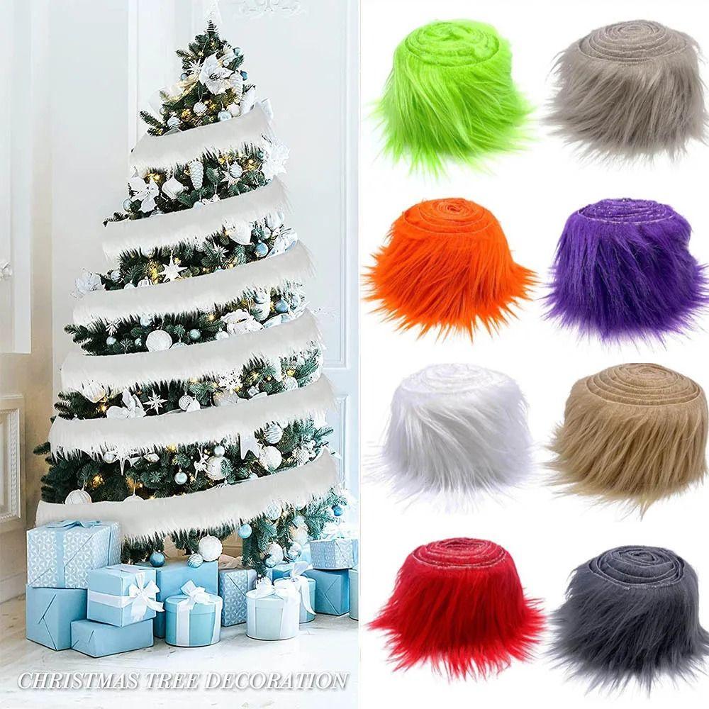 Durable 1.5M Faux Fur Ribbon DIY Solid Color Apparel Sewing Fluffy Trim Sewing Fabric Winter Costume Material Home Decor