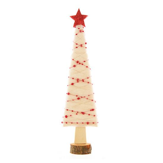 Yousheng Christmas Tabletop Decoration Plush Wool Felt Reindeer Santa Tree Figurine with Wooden Base for Winter Tiered Tray Mantel Decor