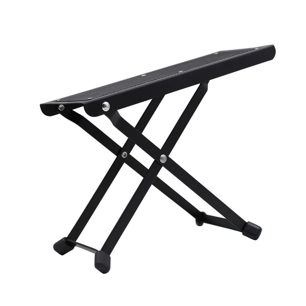 Metal Guitar Foot Stool 4 Gears Adjustable Guitar Foot Rest No-slip Foldable Footrest for Classical Acoustic Guitar Part