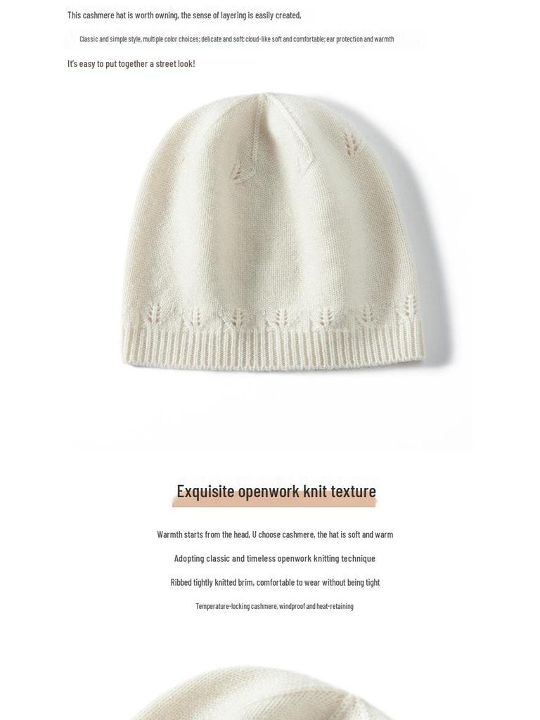 Damen Kaschmir Wolle Gestrickte Mütze: Warm, Stilvoll und Vielseitig für Herbst und Winter.