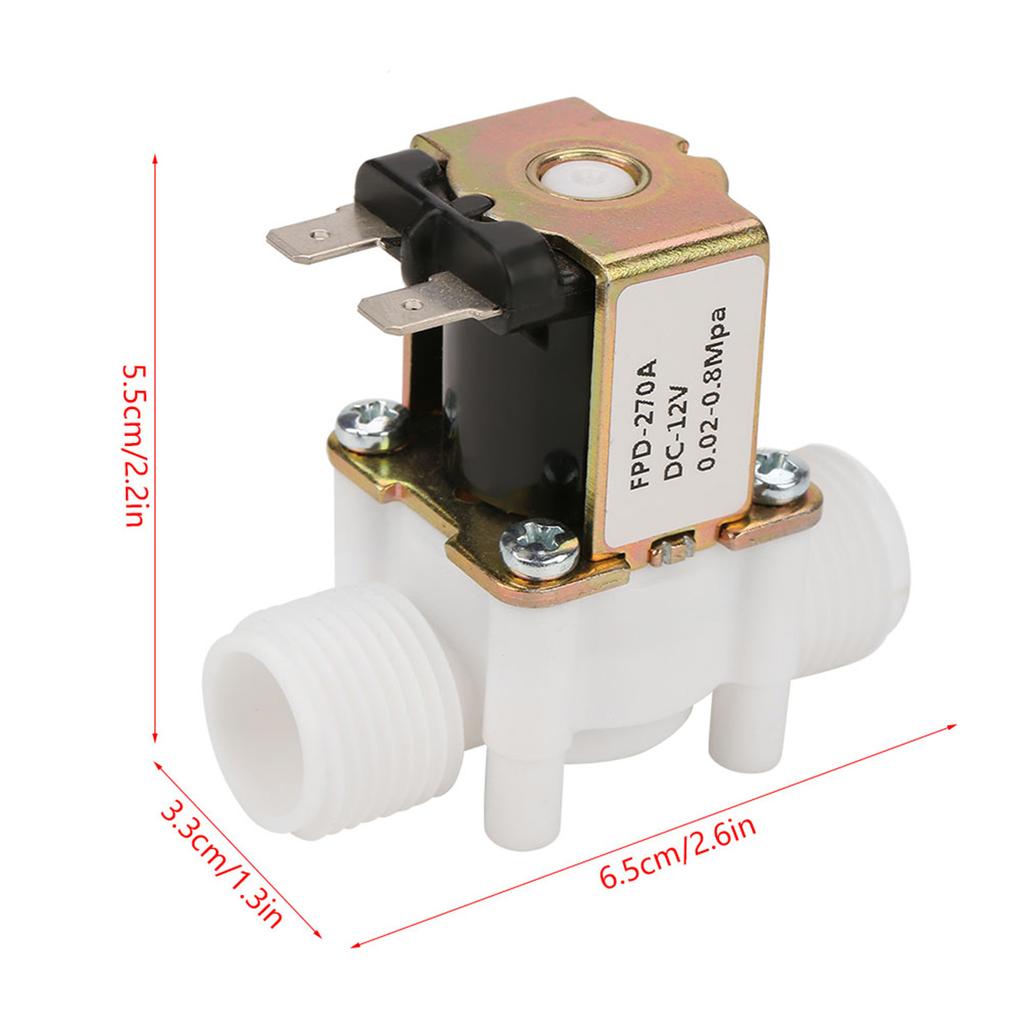 12V G1/2" NC Plastic Electrical Inlet Solenoid Water Valve for Water Dispense