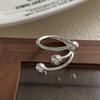 Fashion Copper Color Multilayer Ball Rings For Women Girls Minimalist Metal Geometric Lines Adjustable Finger Ring Jewelry Gifts