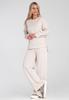 Elegancki Dres Damski - Komplet Bluza I Spodnie - Beżowy M1250 R. M