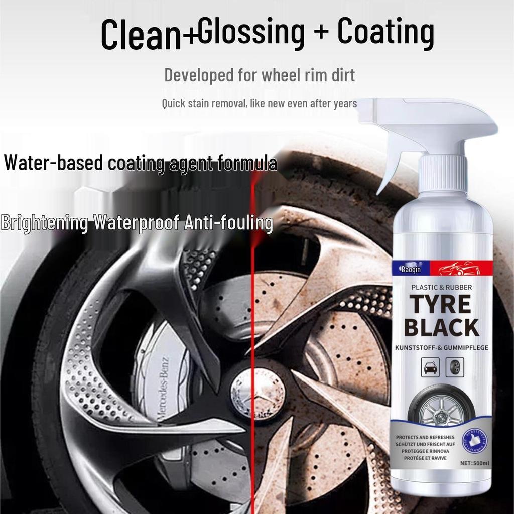 Tire Shine Wax Spray: Durable Blackening & Anti-Aging Protectant