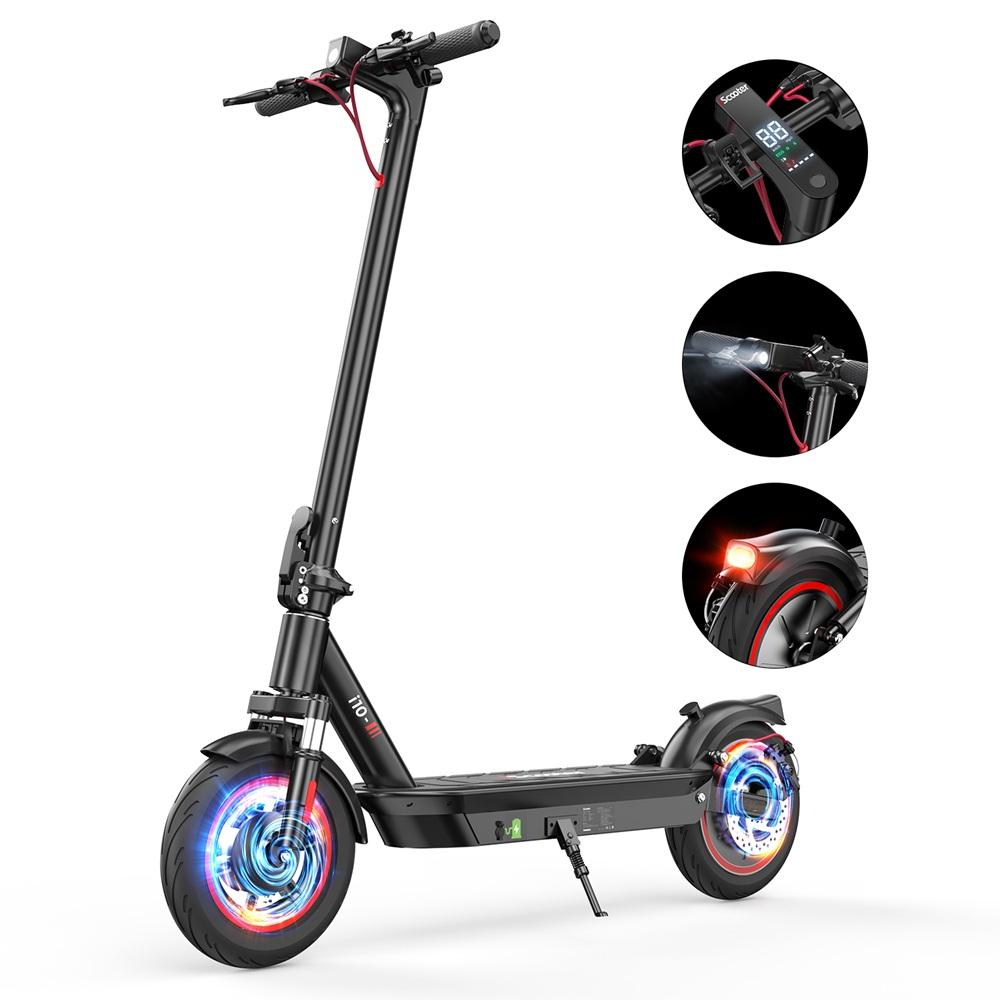 iScooter i10 650W Electric Scooter, 40km/h Max Speed, 45km Range, 10" Pneumatic Tires, Triple Brake System, APP Control