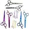 Tesoura de cabelo Nepson colorida de 6 polegadas, corte reto, corte reto, tesoura de dentes, corte fino, alta qualidade, 6H preto 8H