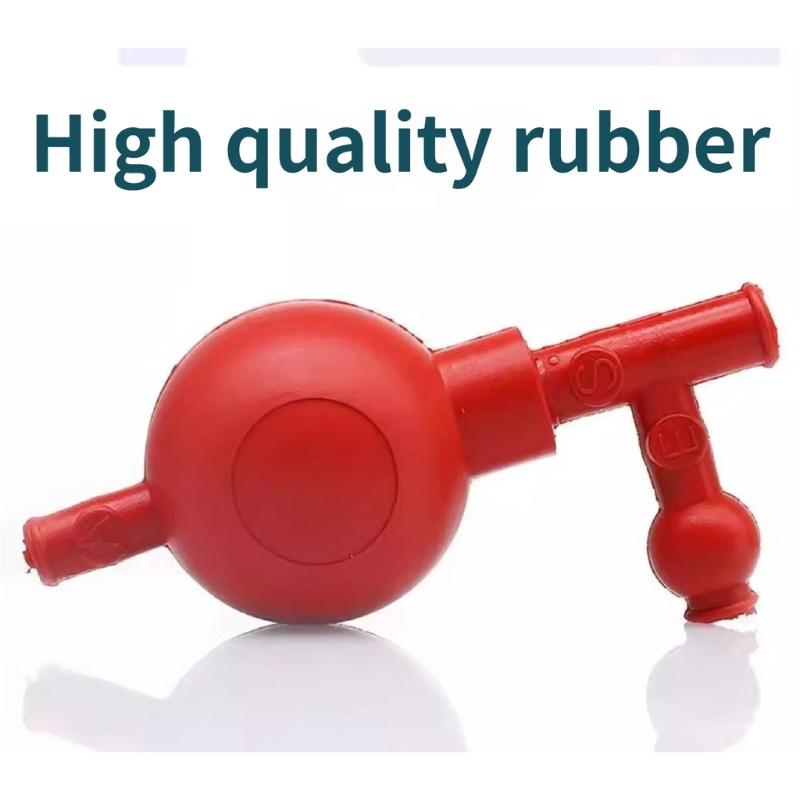 2Pcs Three Way Pipette Fillers 50ml Rubber Bulbs with Elastic Suction Liquid Handling Applications for Laboratory