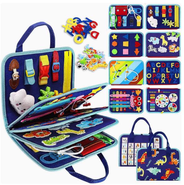 Montessori Early Childhood Educational Felt Learning Board: Teaches Dressing and Shoelace Tying.