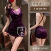 Sexy Lingerie Purple Lace Pure Desire Hip Skirt Hanging Neck Pure Desire Secretary Temptation Hip Skirt Imperial Sister