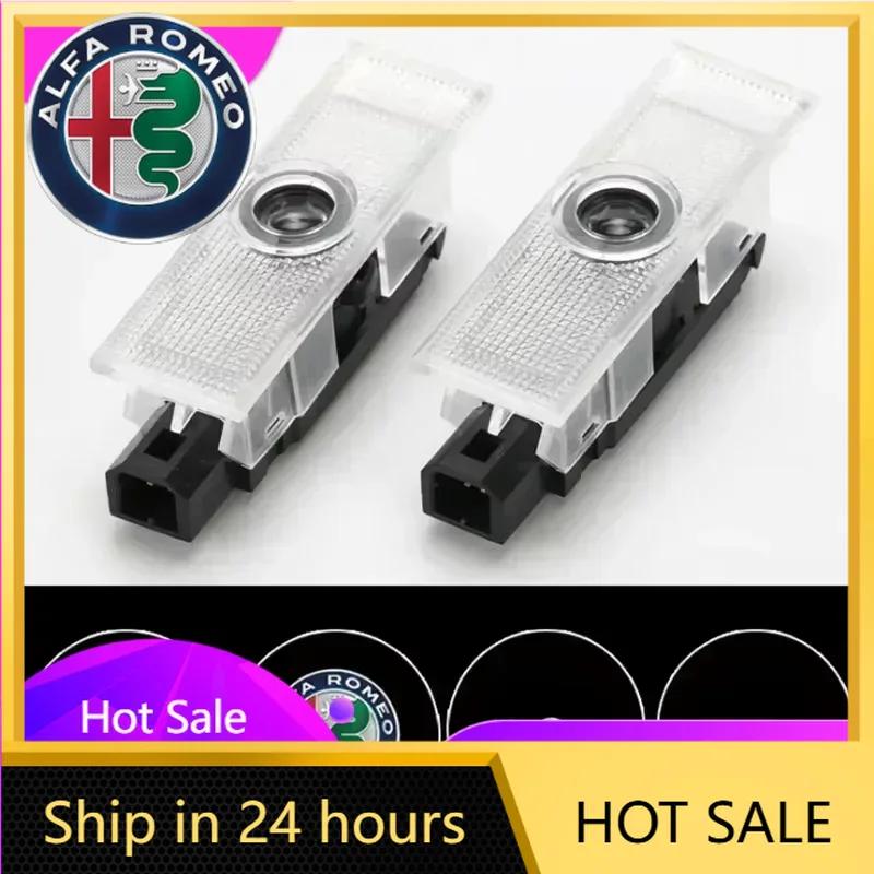 Autoaufkleber Für Alfa Romeo 2 Stück LED Auto Tür Willkommenslicht Dekorieren Laser Logo Projektorlampe Für Alfa Romeo 159 Mito Stelv