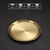 304 Stainless Steel Gold Korean BBQ & Dessert Plate, Flat-Bottom Fruit Tray