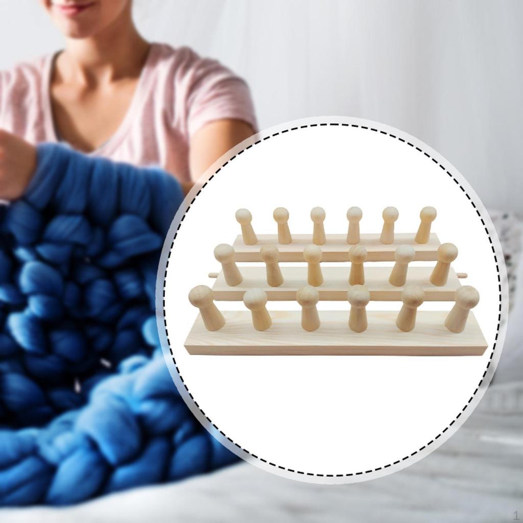 1 Piece Weaving Loom Chunky Blanket Knitting Hand Crochet Board Wooden Frame Ergonomic