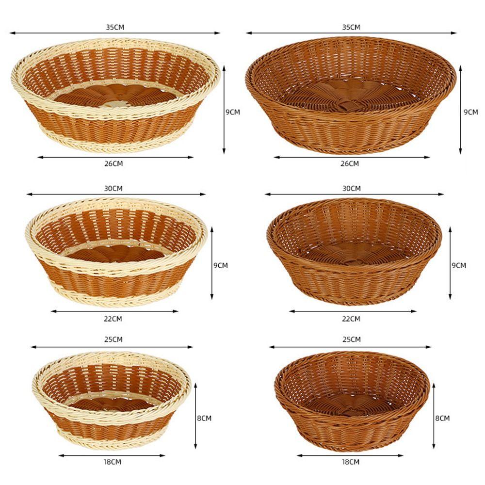 Handgeflochtener Kunst rattan Korb Runder Lebensmittelaufbewahrungskorb Praktische Aufbewahrungsbox Küche