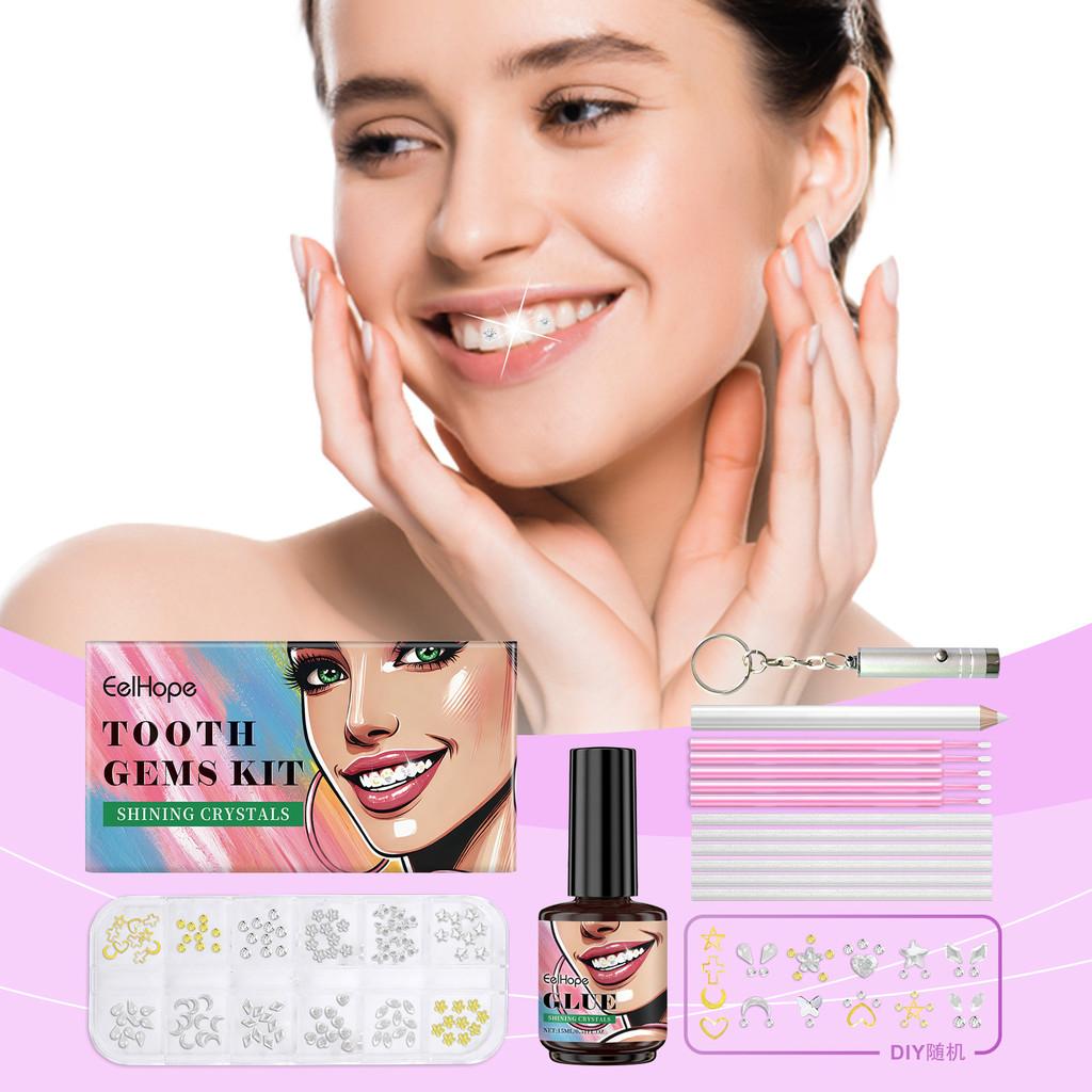 Eelhope Fashionable Teeth Beauty Set Glittering Cosmetic Accessories For A Stunning Look Smile