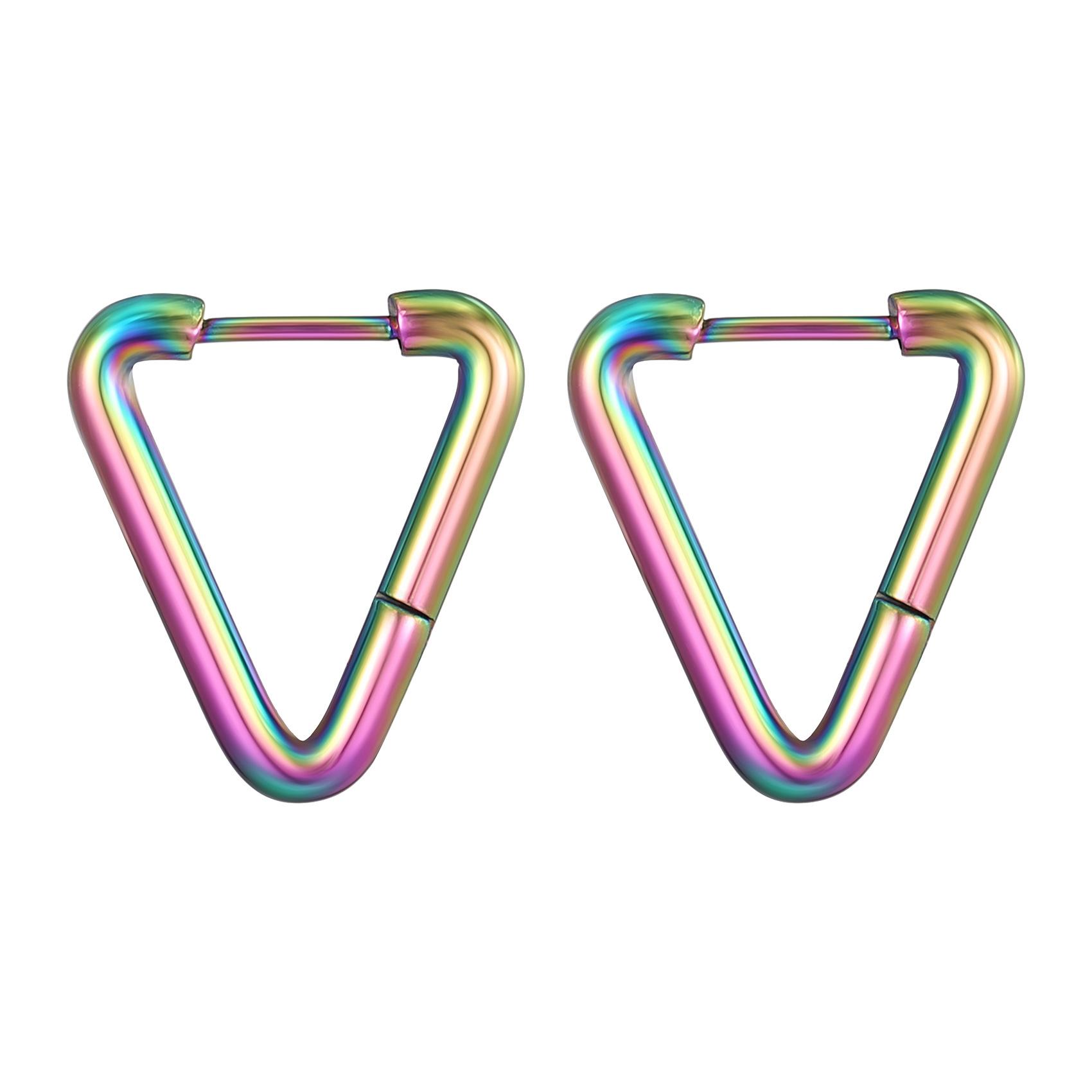 Круглая проволочная треугольная пряжка из нержавеющей стали Персонализированные трендовые серьги унисекс из титановой стали особой формы