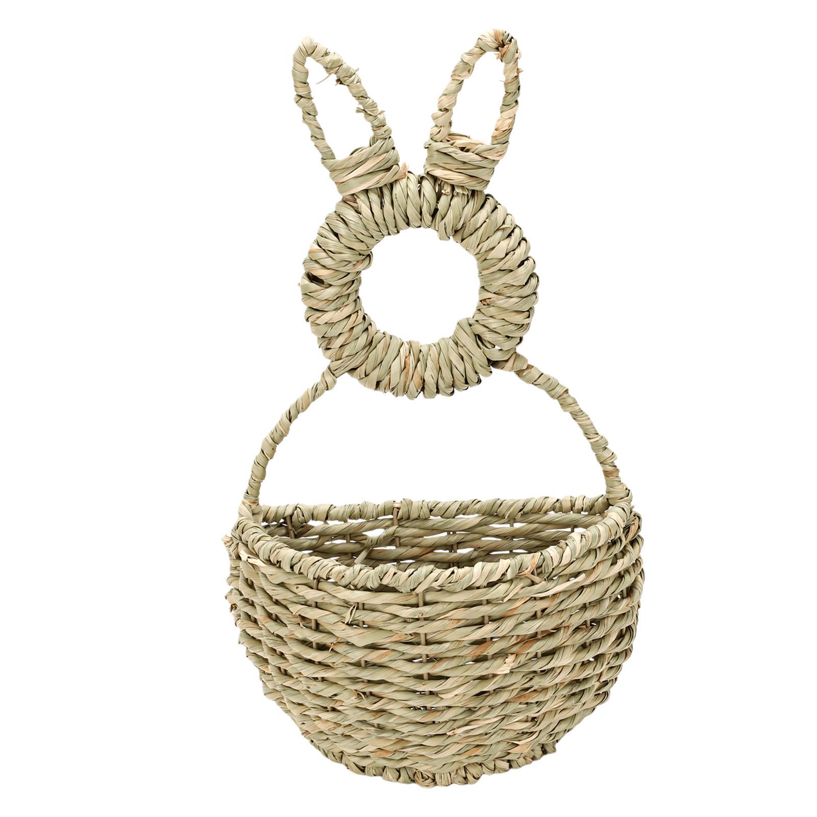 

Easter Bunny Basket Woven Hanging Unlined Wall Spring Decor for Flowers Gifts