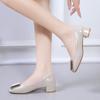 Fashion Women Pointed Toe Square Heel Shoes Chunky Heels Casual Slip on Lady High Quality Comfort Party Wedding 2025 Summer Pumps