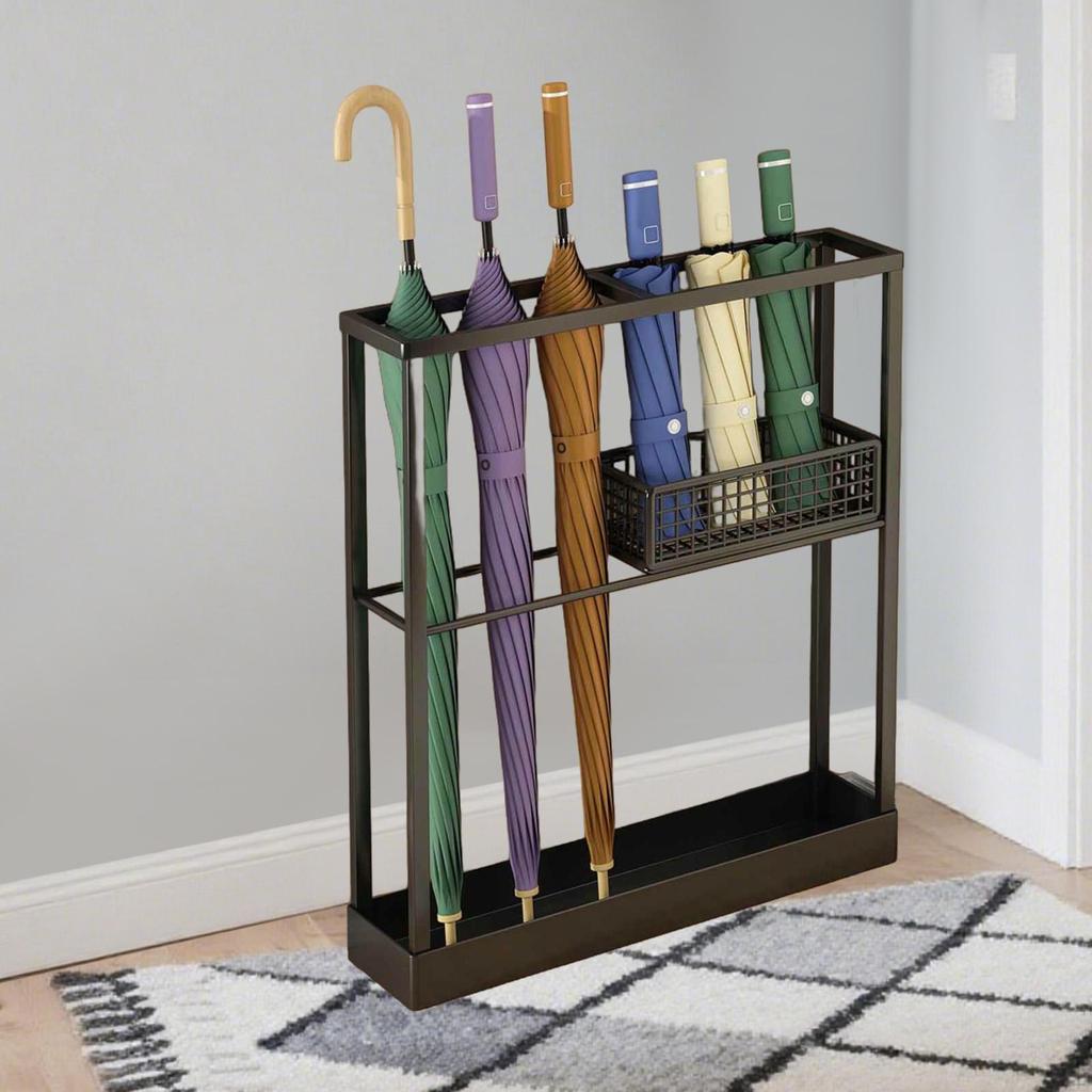 Freestanding Umbrella Stand with Drip Tray, Convenient, , Simple Storage Box for Offices, Commercial