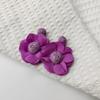 Dopamine Color Chiffon Flower Earrings - Fresh Seaside Style for Women