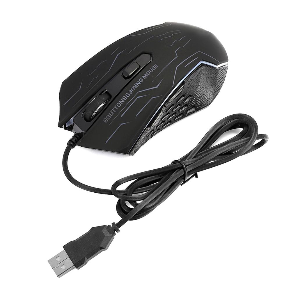 Silent Gaming Mouse USB Wired Desktop Laptop Mouse G6 1.5m 6-Gear Adjustable