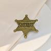 European & American Creative Police Badge Brooch - Retro Six-Pointed Star Medal Pin for Clothing Accessories