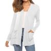 Women's Fashion Solid-Colour Long-Sleeved Pocketed Slim-Fit Cardigan Jacket