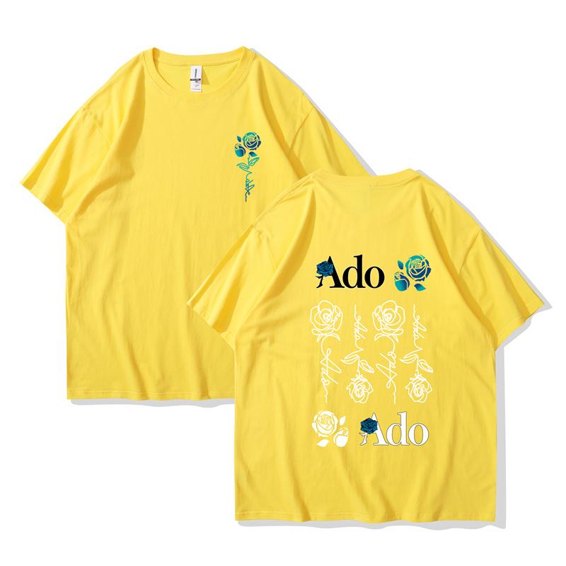 Ado Blue Rose T-Shirts Wish World Tour Merch Tee Damenmode Lässig Harajuku Kurzarm