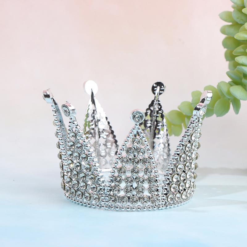 Crown Cake Topper Pearl Tiara Kids Hair Ornament Bursdagsfest rekvisita