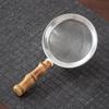 Stainless Steel Portable Tea Sifter Eco-Friendly Bamboo Handle Food Safe Mesh Sifter for Home Kitchen Tea Making Prepping