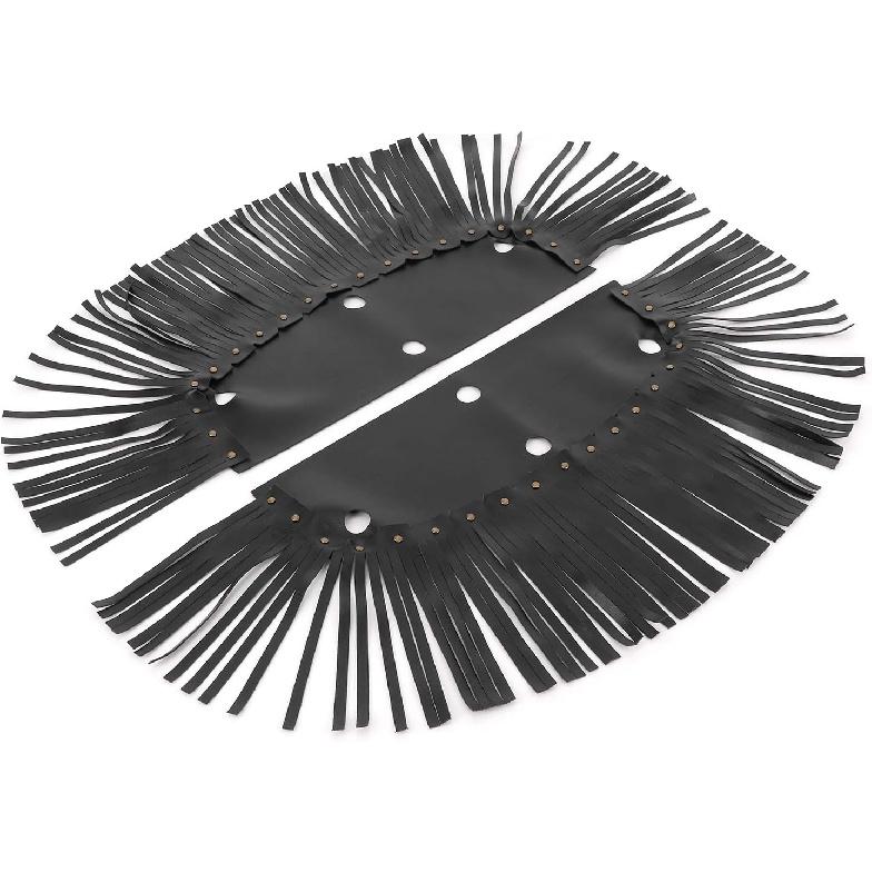 

KIMISS Motorcycle Floorboard Fringe, 2Pcs Motorcycle Floorboard Fringe PU Leather Cover Universal Foot Pedal Tassel Black