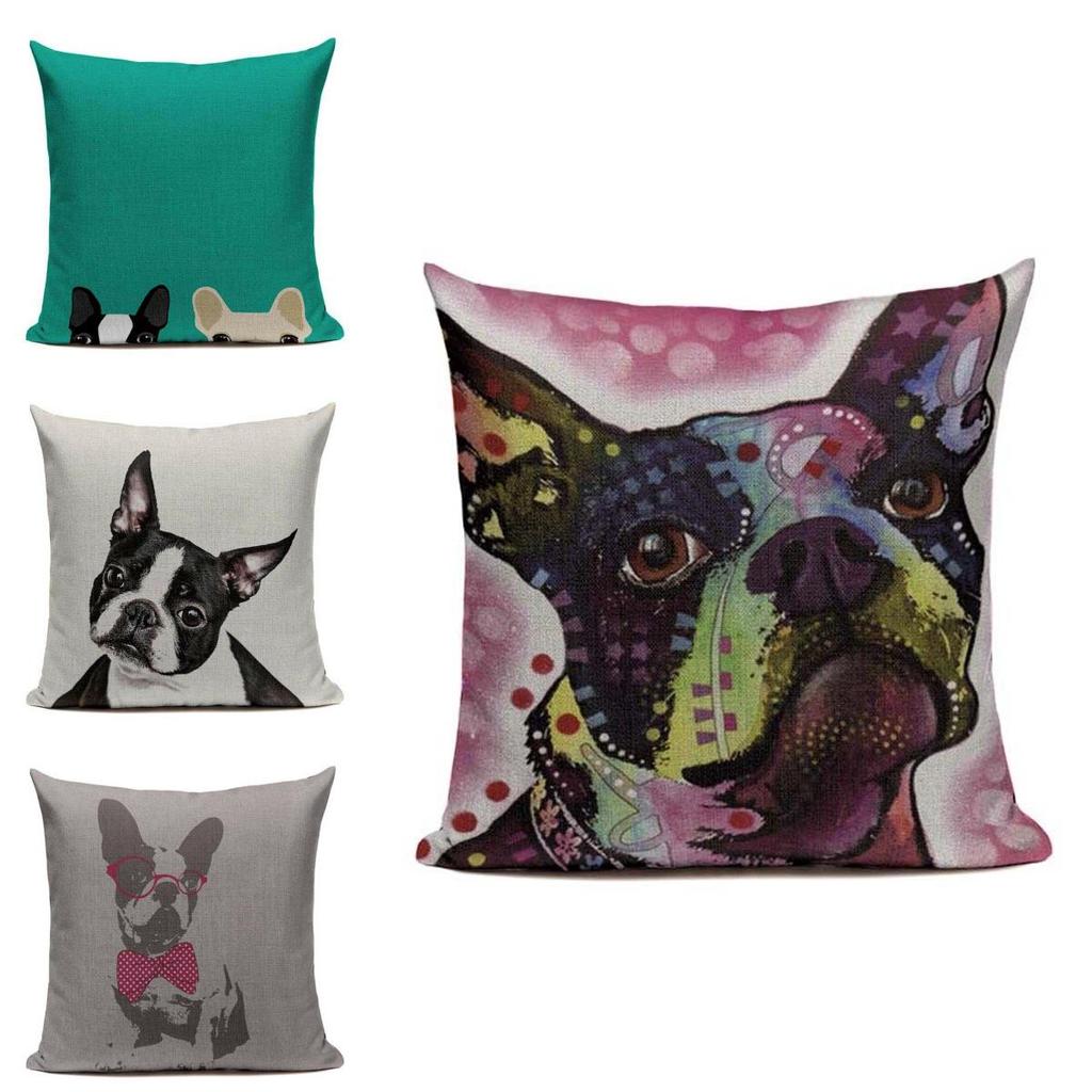 Premium Quality Boston Terrier French Bulldog Cushion Pillow Case For All Rooms