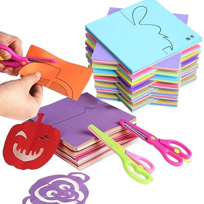 48/96 feuilles Découpages Papier Papier Coloré Dessin Animé Bureau Fournitures Culturelles Salle de Classe d'Art Papier Kirigami Récompenses Étudiants TMZ