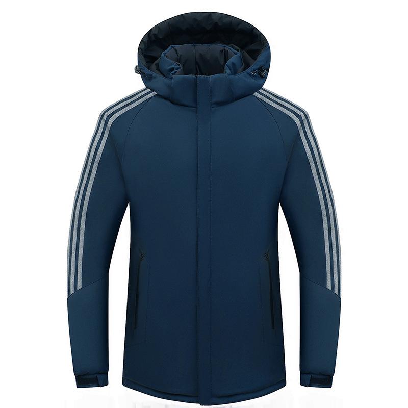 

Зимняя новинка мужская двусторонняя хлопковая одежда с капюшоном, утолщенная, большого размера, теплая и водонепроницаемая хлопковая одежда, мужские куртки 5XL синий