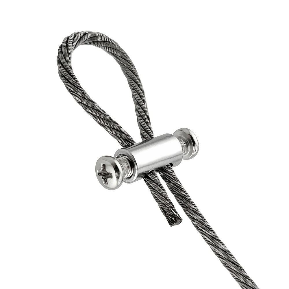 10Pcs Adjustable Cable Clamp Double Hole Cable Locker Steel Cable Fastener  Industrial Construction