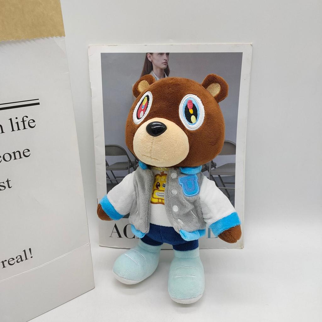 Kawaii Kanye Dropout Bear Teddy Bear Plush Toys Kanye West Graduation Soft Stuffed Home Room Decor Dolls for Kid Birthday Gift
