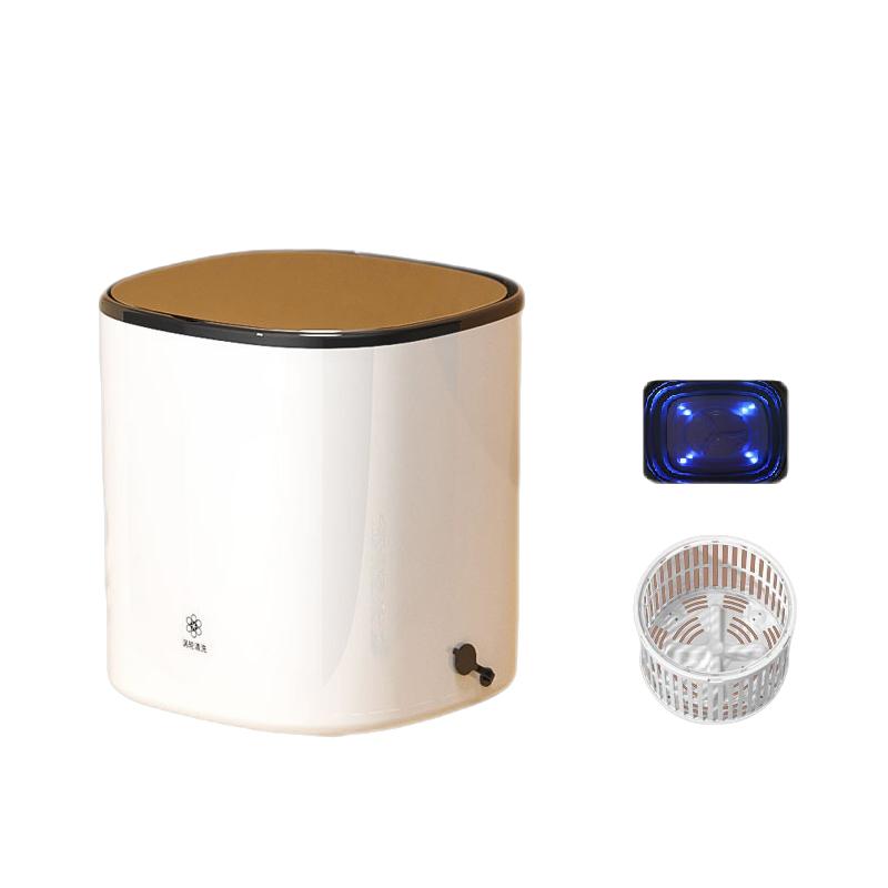 Mini Lavatrice Portatile 4,5 Litri Piccola Lavatrice a Turbina con Cestello di Scarico Centrifuga per Appartamento da Viaggio Bianco (Spina UE